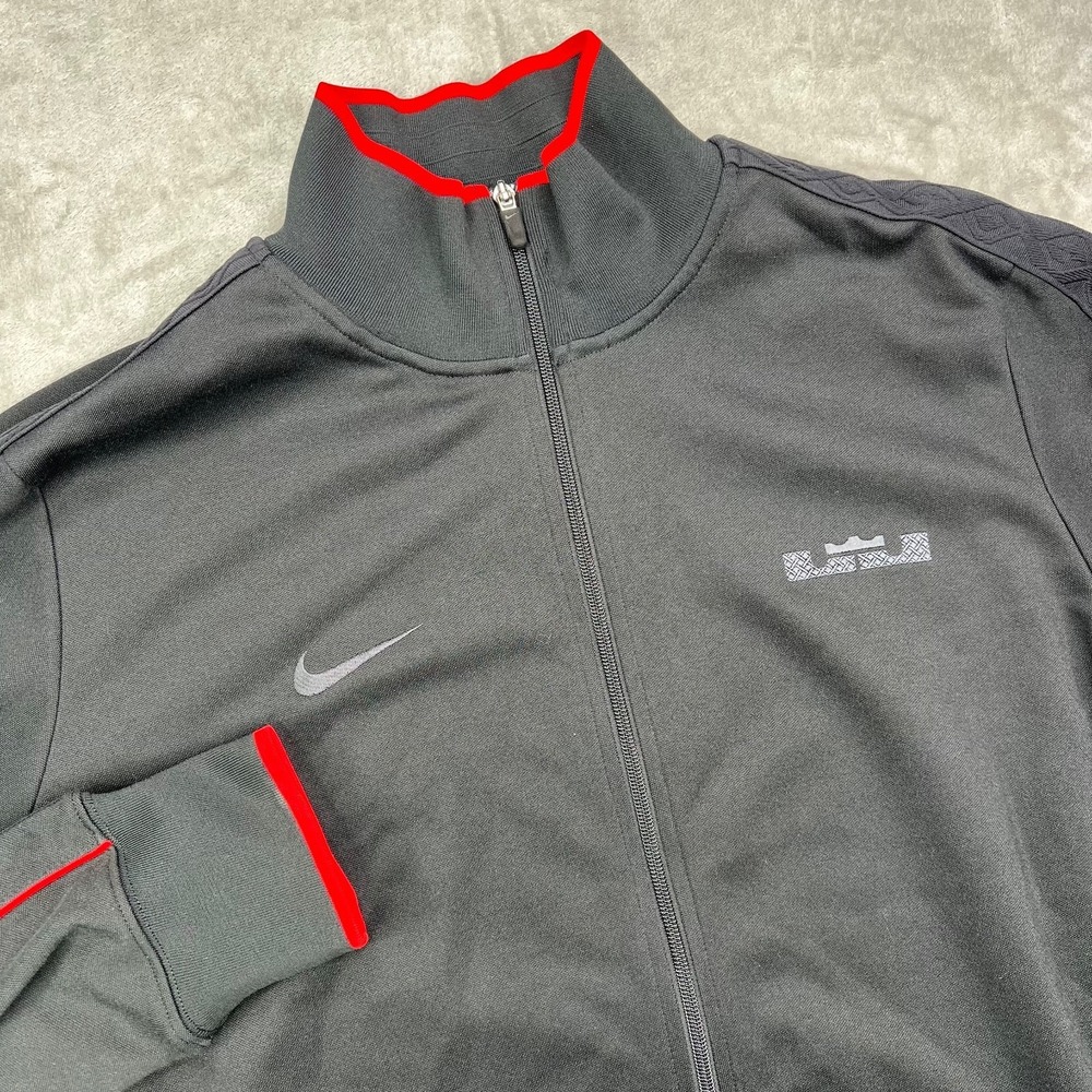 Nike Lebron James Sample Jacket Mens 2XLT Tall Black Full Zip Logo Basketball